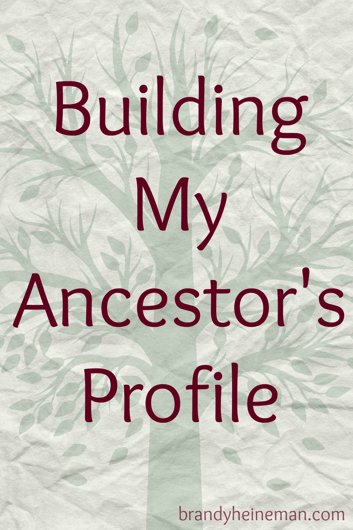 Building My Ancestor's Profile - Brandy Heineman